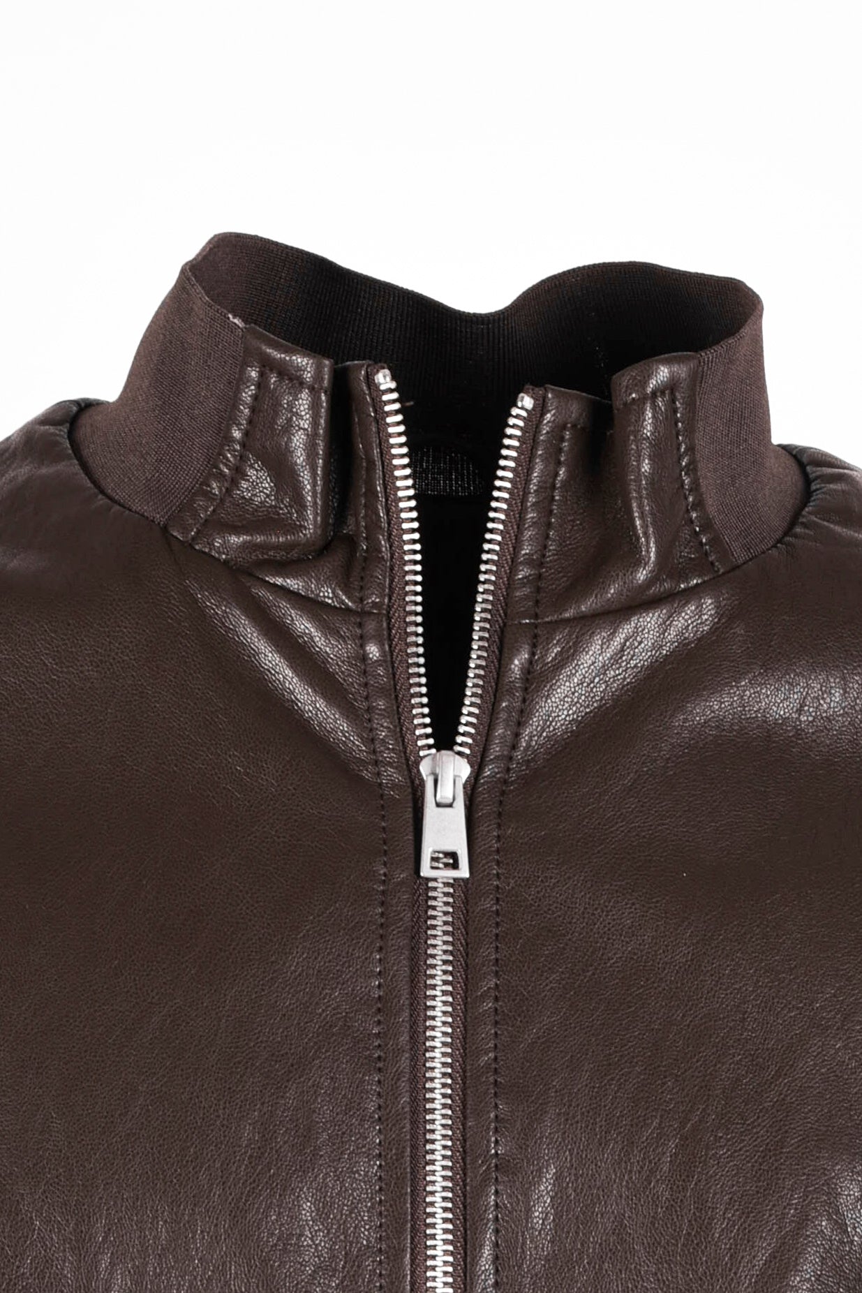 BOMBER IN SIMILPELLE CON COLLO A PISTAGNA