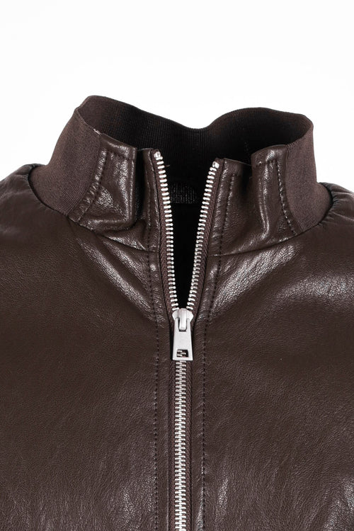 BOMBER IN SIMILPELLE CON COLLO A PISTAGNA