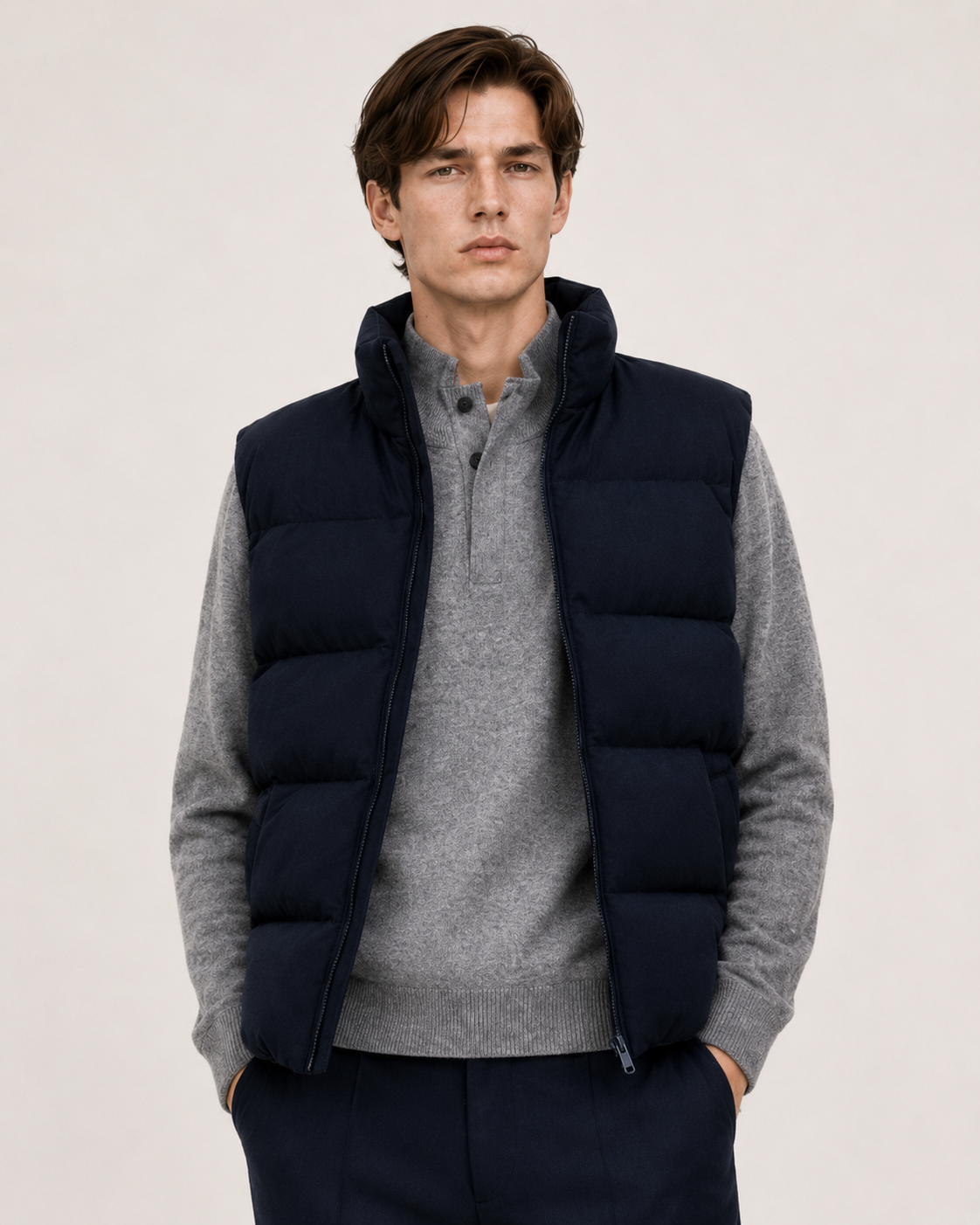 MAGLIA DI FILO MEZZA ZIP