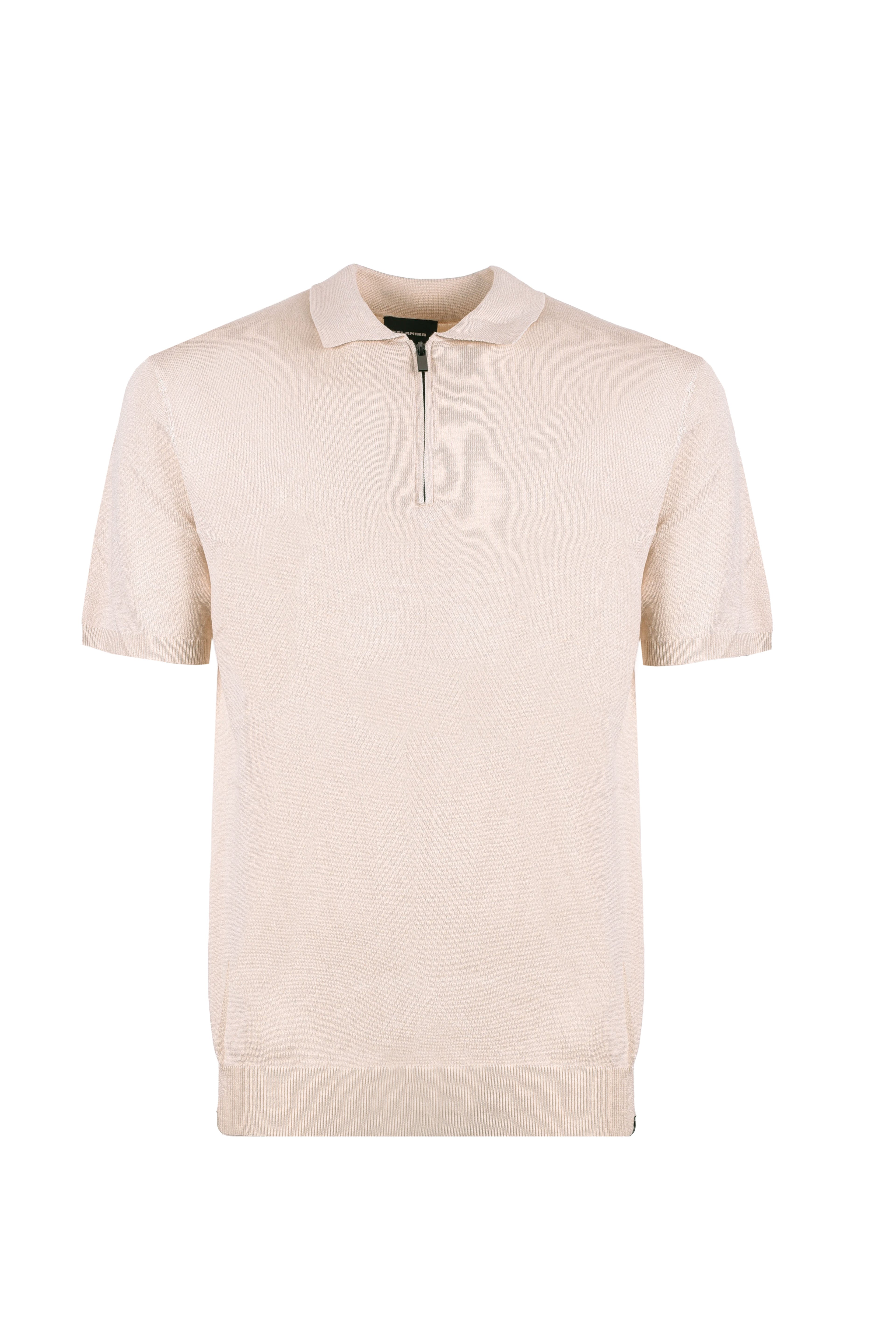 POLO IN MAGLIA DI VISCOSA CON MEZZA ZIP