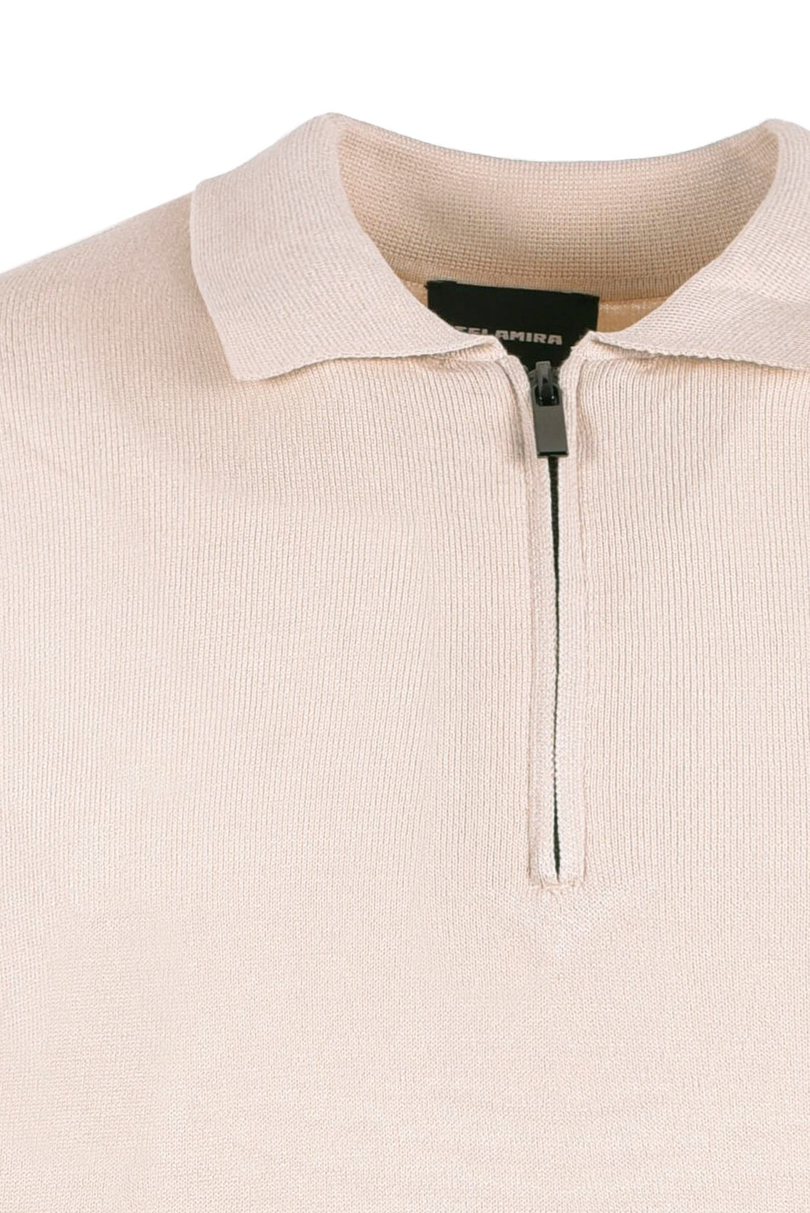 POLO IN MAGLIA DI VISCOSA CON MEZZA ZIP
