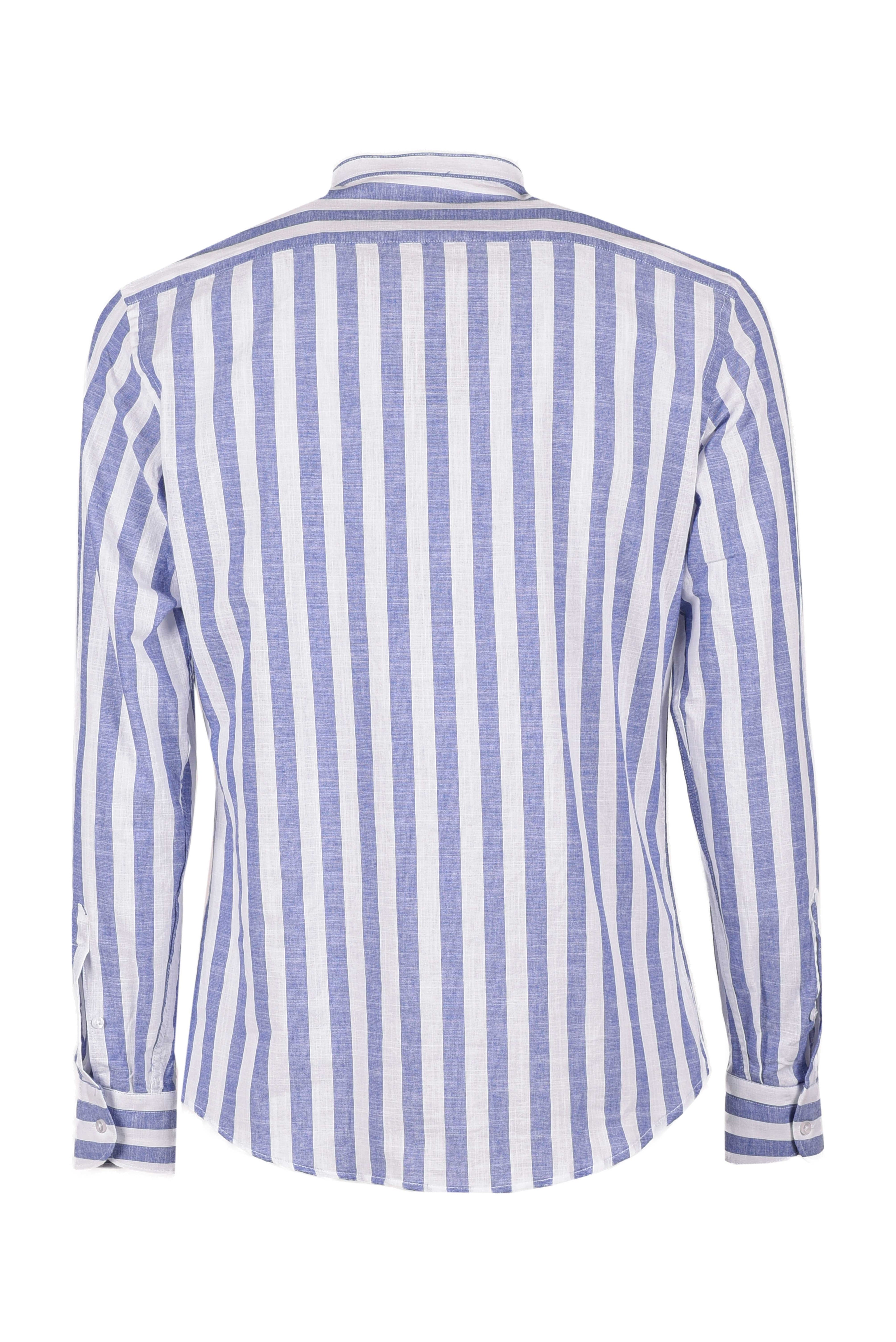 CAMICIA RIGHE MISTO LINO