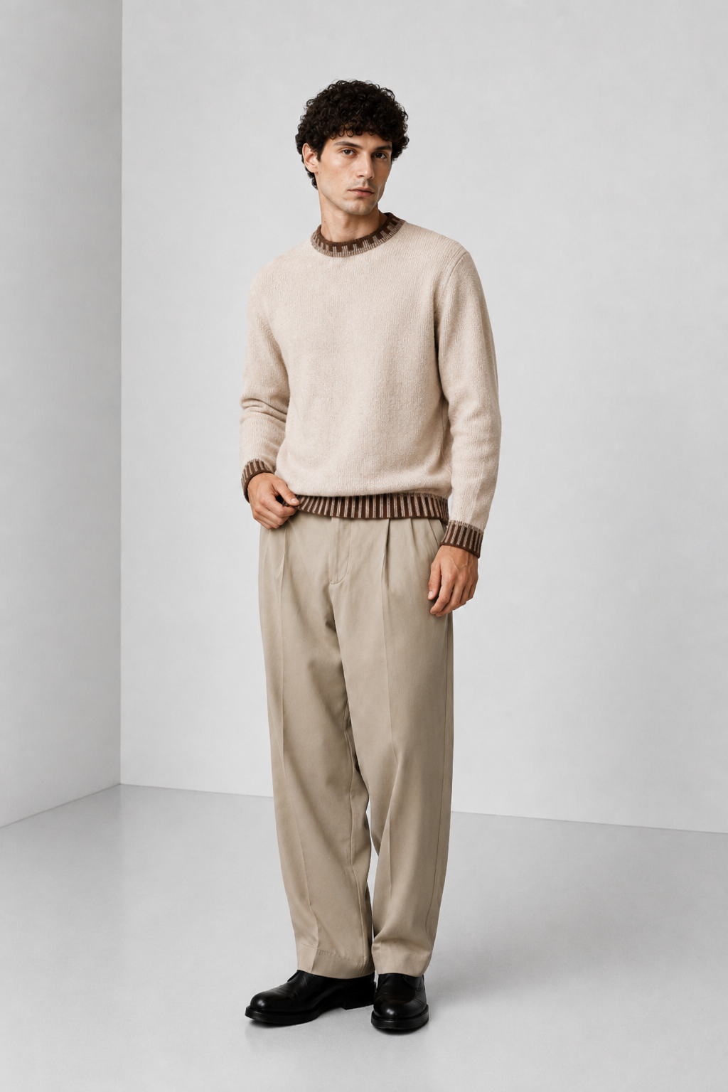 MAGLIONE GIROCOLLO CON RICCIOLINO VANISE' IN CASHMERE
