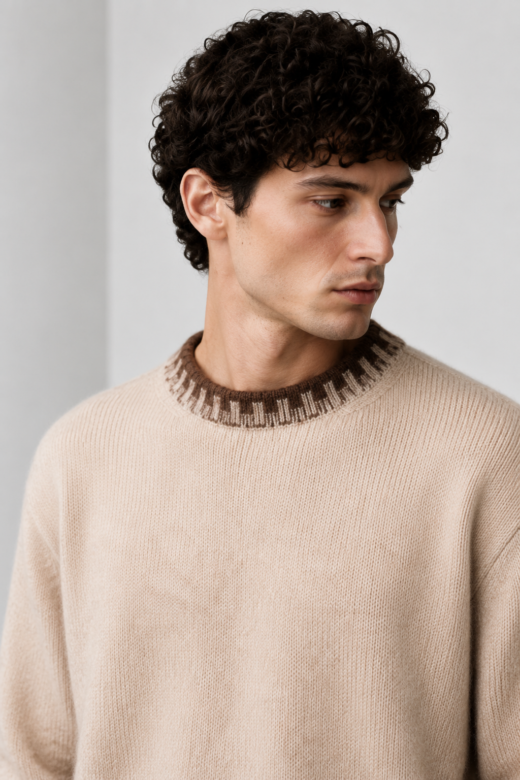 MAGLIONE GIROCOLLO CON RICCIOLINO VANISE' IN CASHMERE