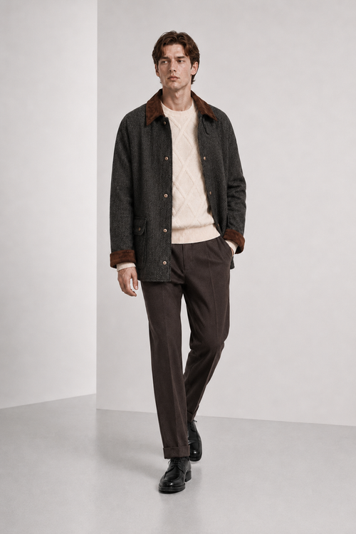 BARBOUR  CON COLLETTO A CONTRASTO DI VELLUTO