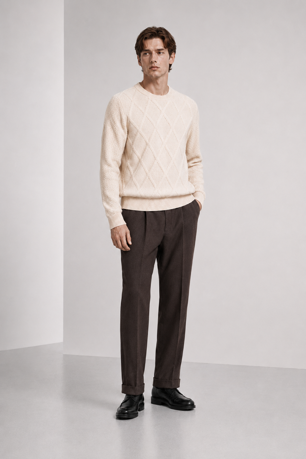 MAGLIONE CANESTRATO DI LANA