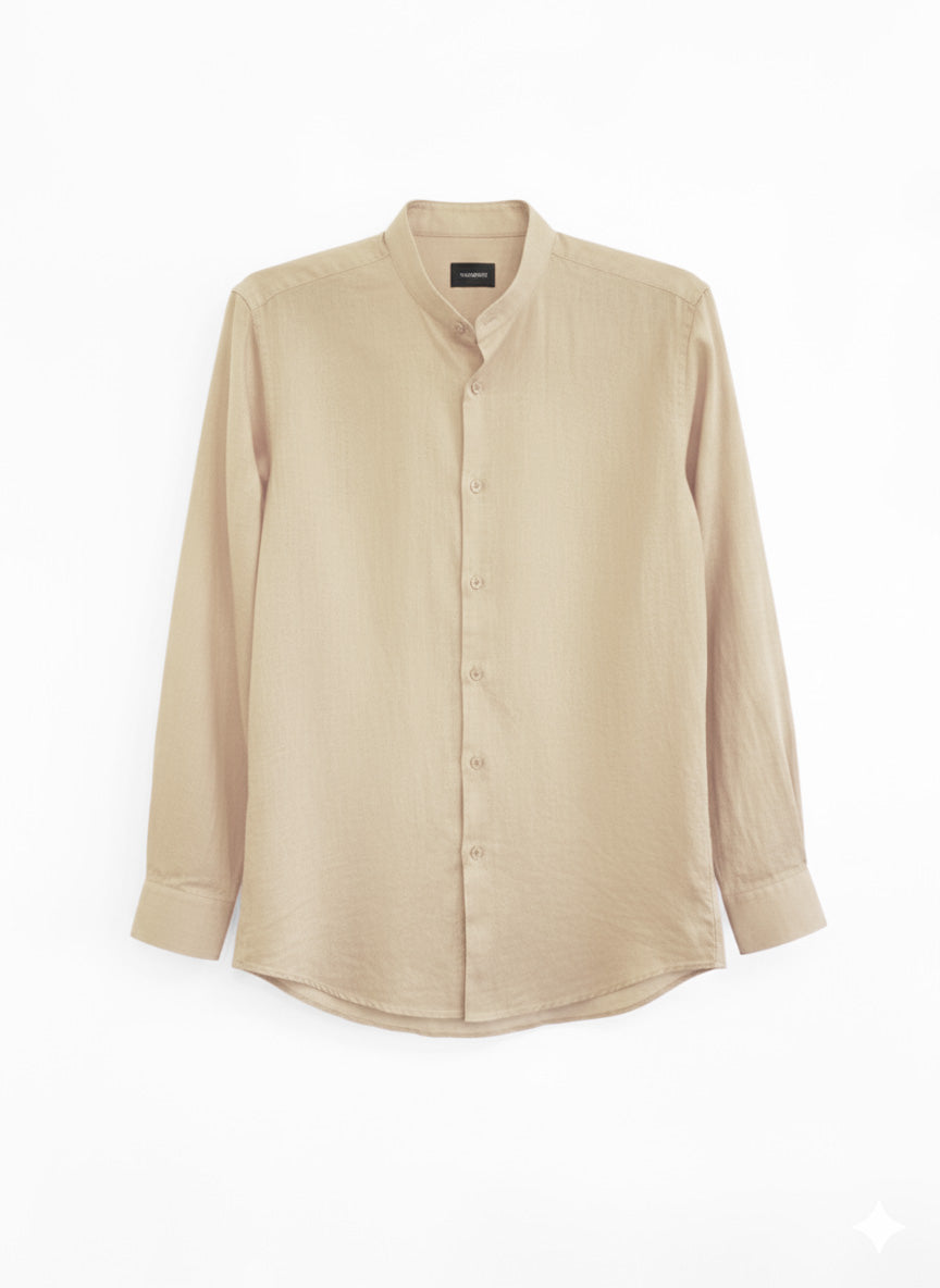 CAMICIA LINO COTONE COLLO COREANO