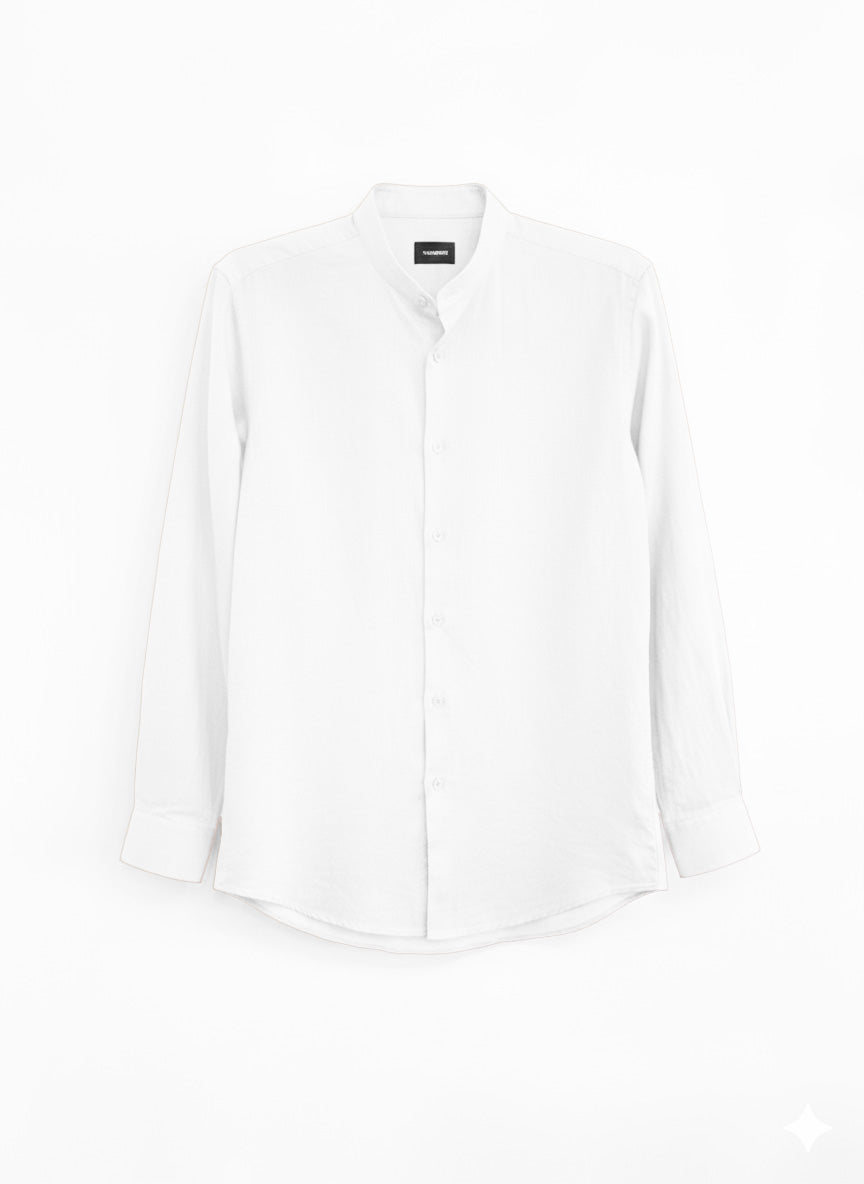 CAMICIA LINO COTONE COLLO COREANO