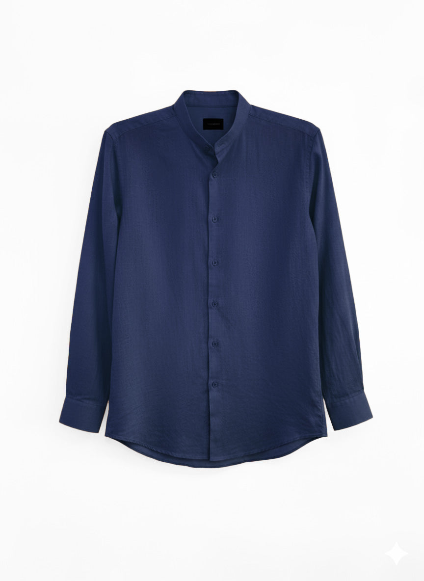 CAMICIA LINO COTONE COLLO COREANO