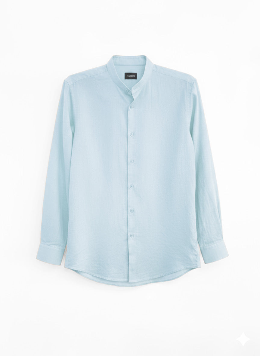 CAMICIA LINO COTONE COLLO COREANO