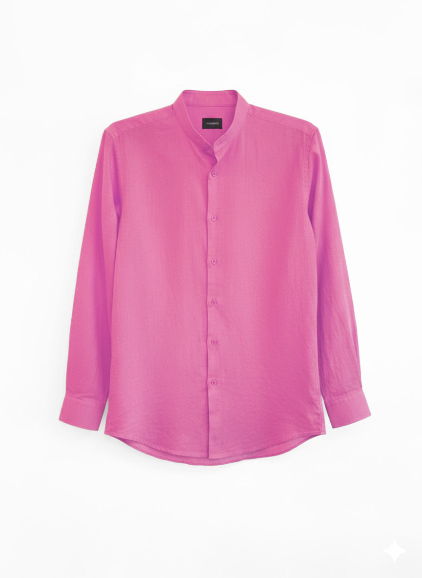 CAMICIA LINO COTONE COLLO COREANO