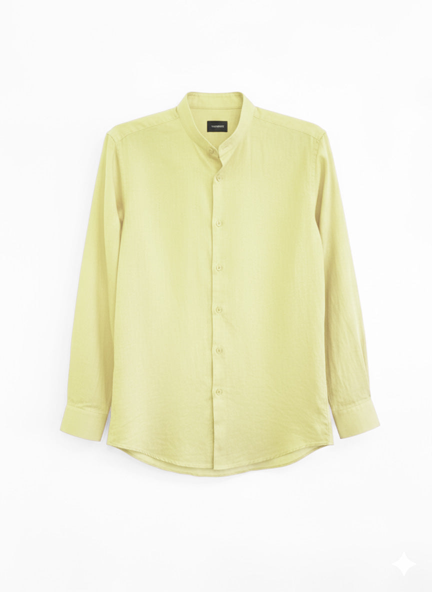 CAMICIA LINO COTONE COLLO COREANO