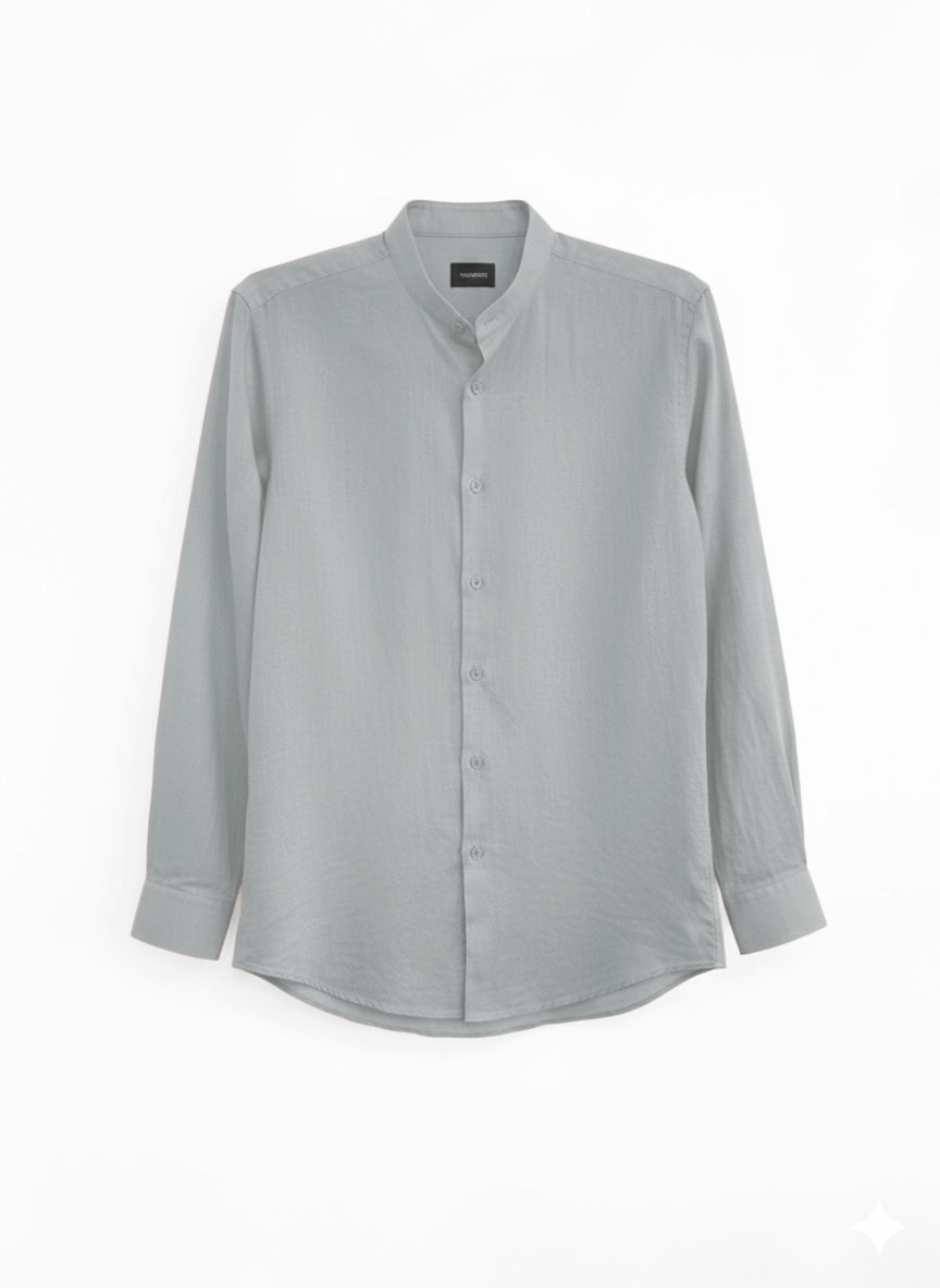 CAMICIA LINO COTONE COLLO COREANO