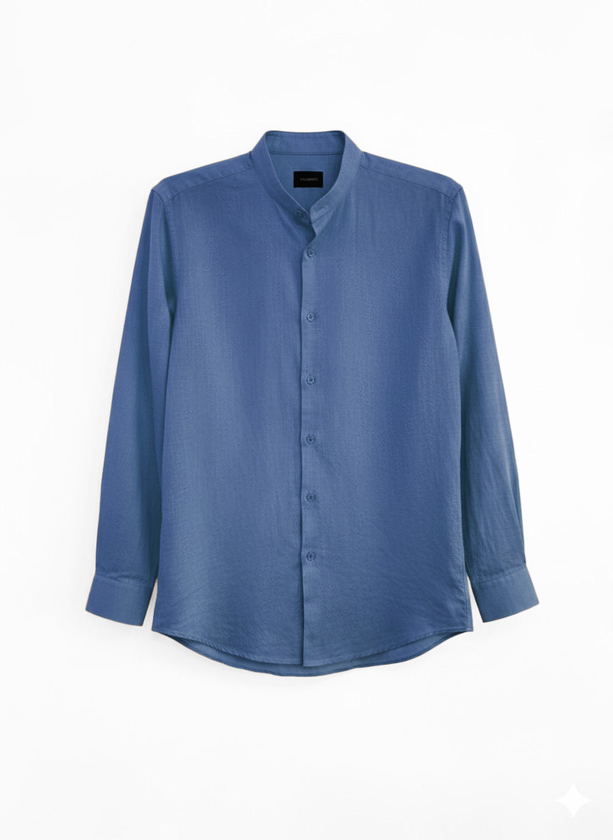 CAMICIA LINO COTONE COLLO COREANO