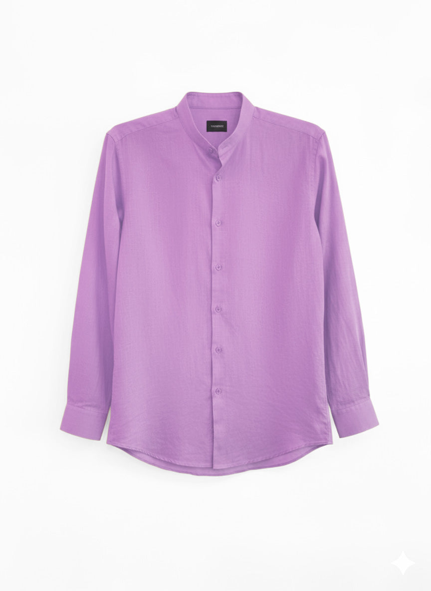 CAMICIA LINO COTONE COLLO COREANO