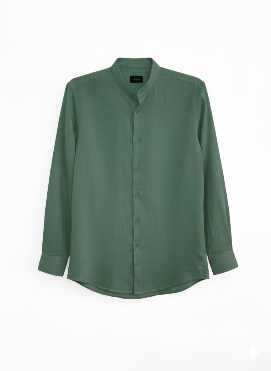 CAMICIA LINO COTONE COLLO COREANO