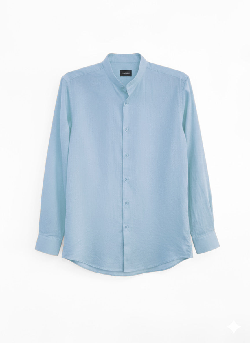 CAMICIA LINO COTONE COLLO COREANO