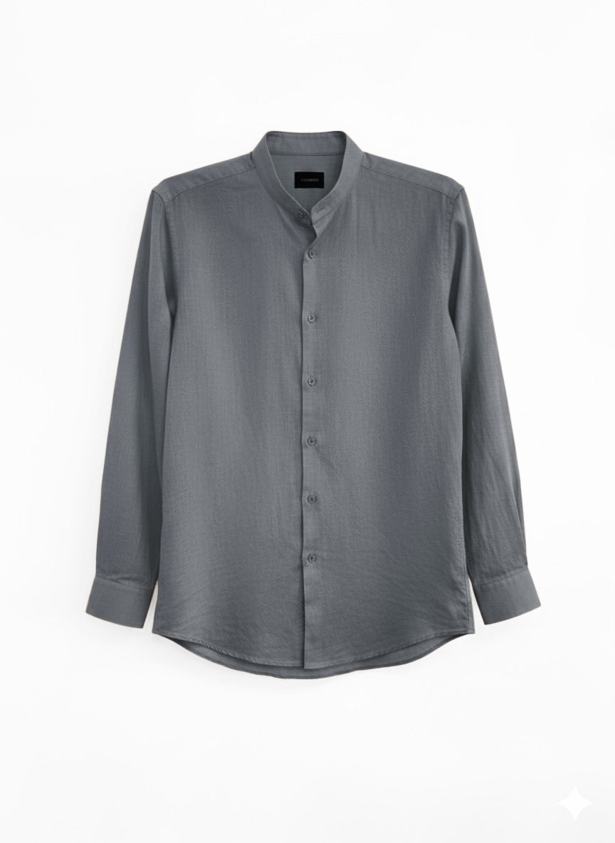 CAMICIA LINO COTONE COLLO COREANO