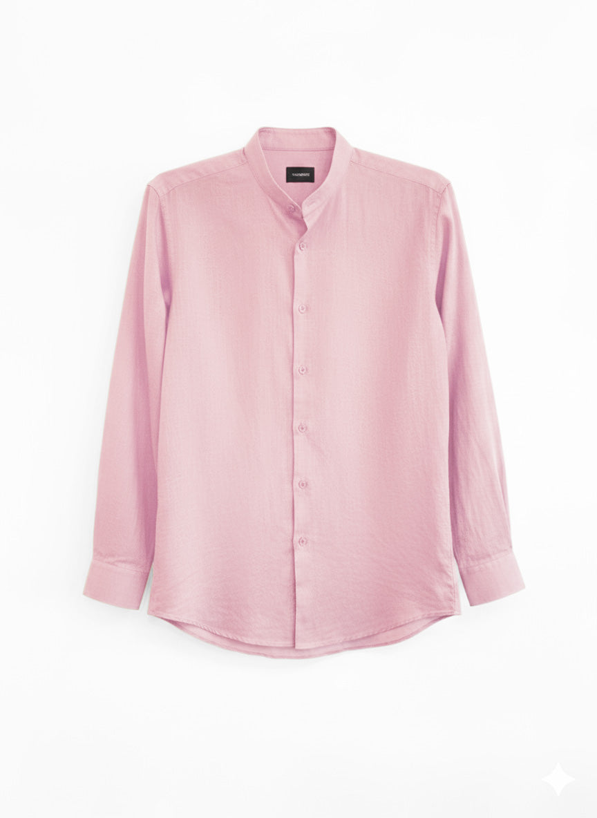 CAMICIA LINO COTONE COLLO COREANO