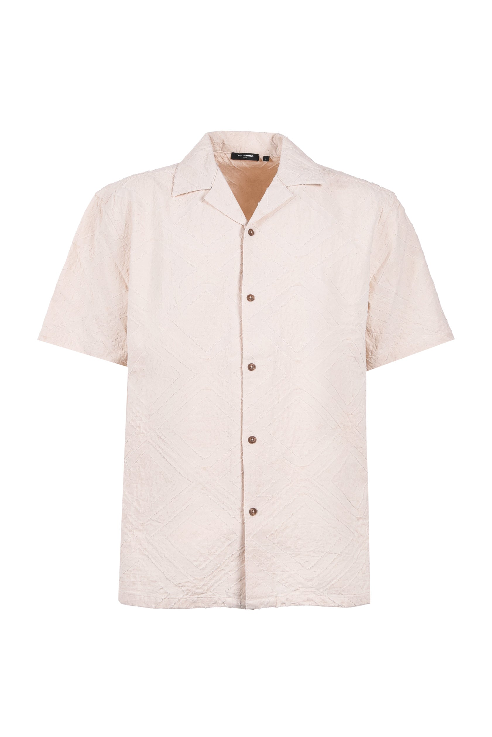 CAMICIA COLLO BOWLING IN TESSUTO TEXTURE