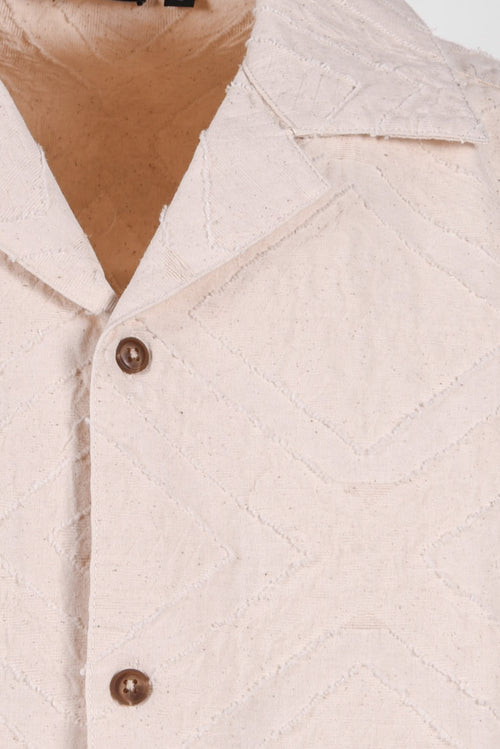 CAMICIA COLLO BOWLING IN TESSUTO TEXTURE