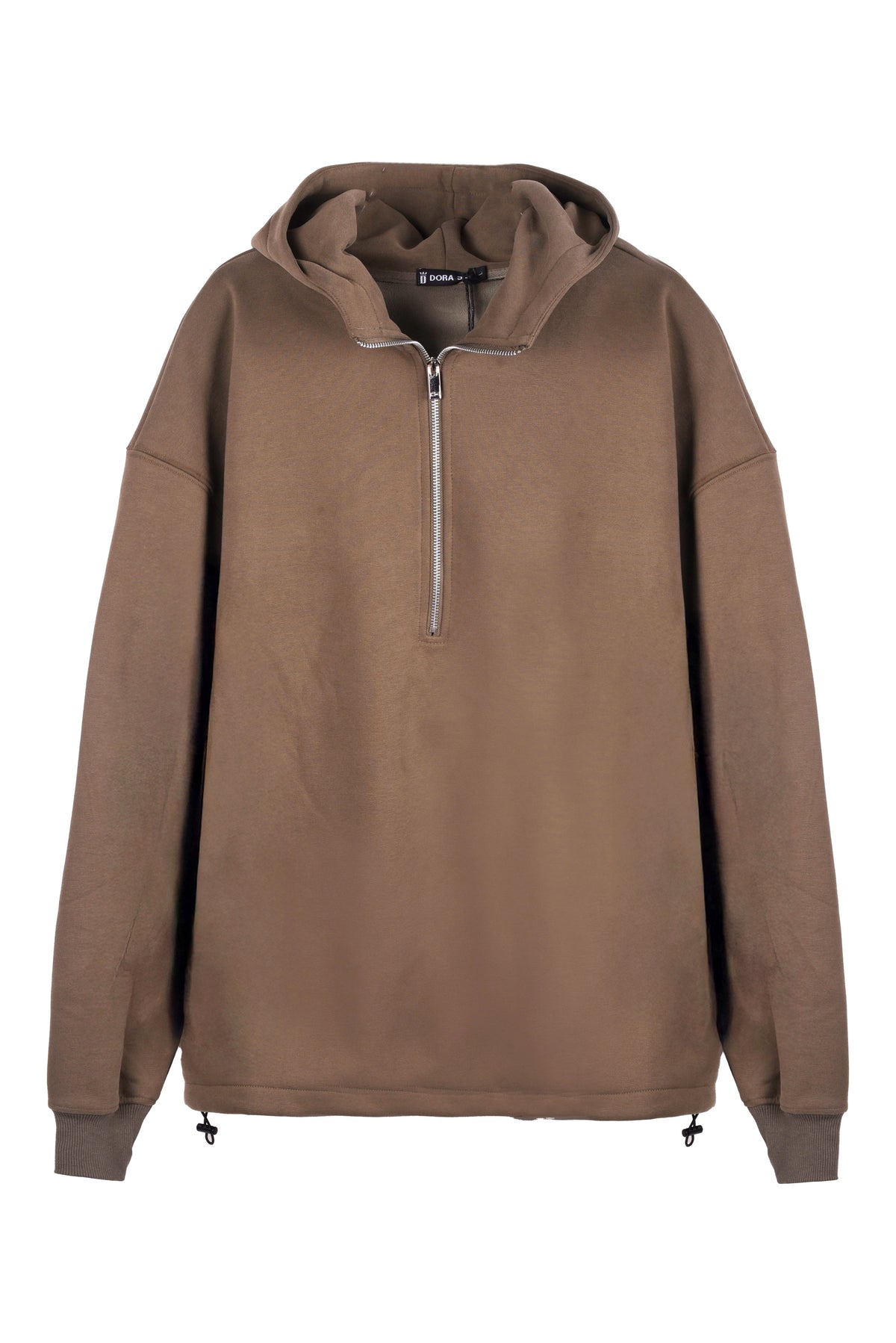 FELPA CON CAPPUCCIO VESTIBILITA' COMFORT, CHIUSURA ZIP
