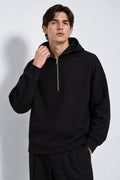 FELPA CON CAPPUCCIO VESTIBILITA' COMFORT, CHIUSURA ZIP