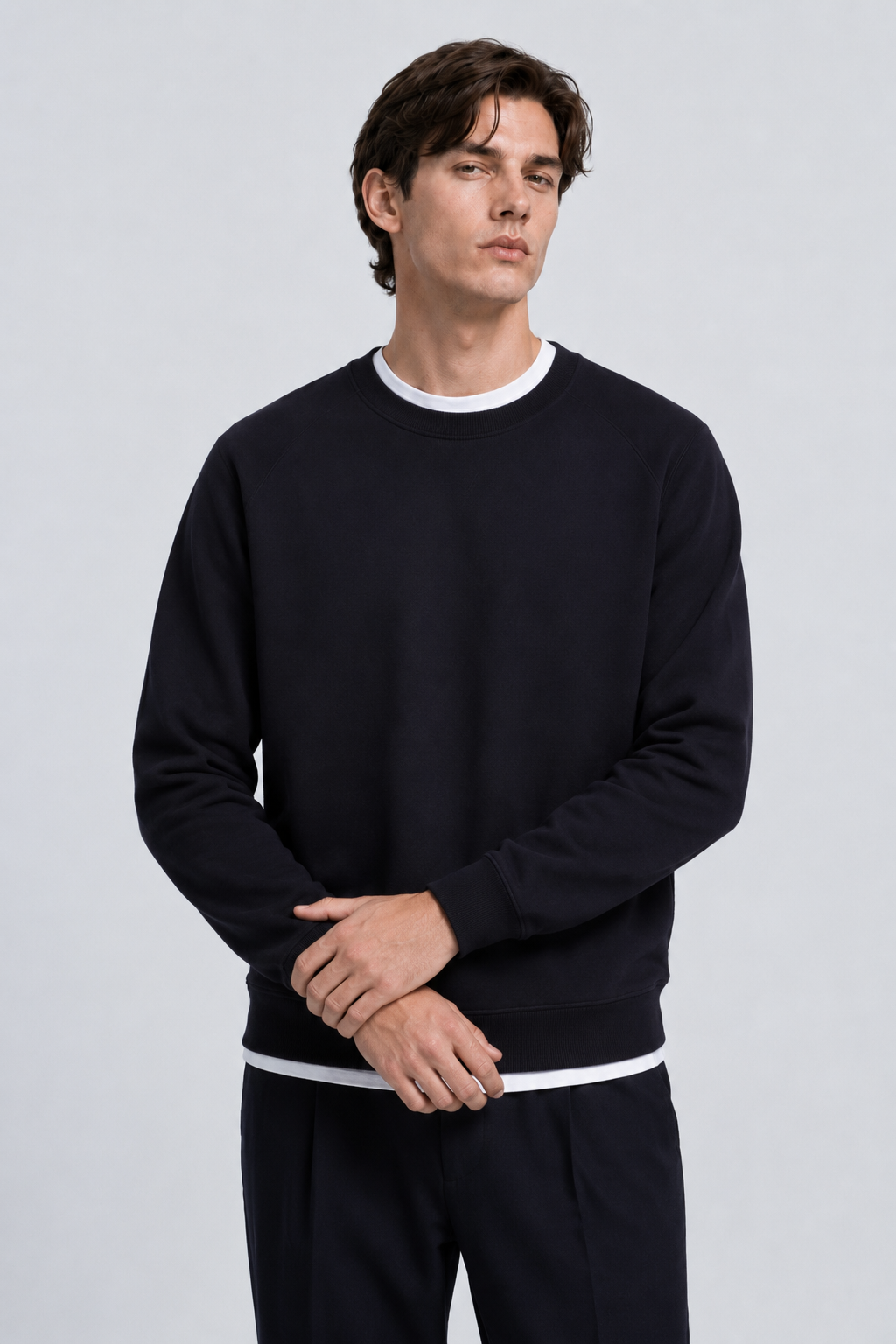 FELPA GIROCOLLO CON MANICHE RAGLAN