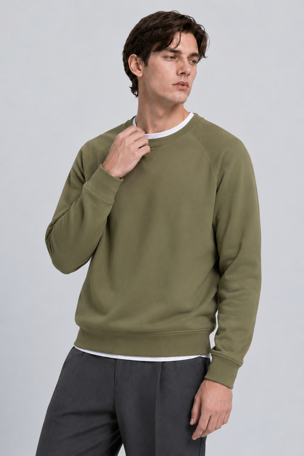 FELPA GIROCOLLO CON MANICHE RAGLAN