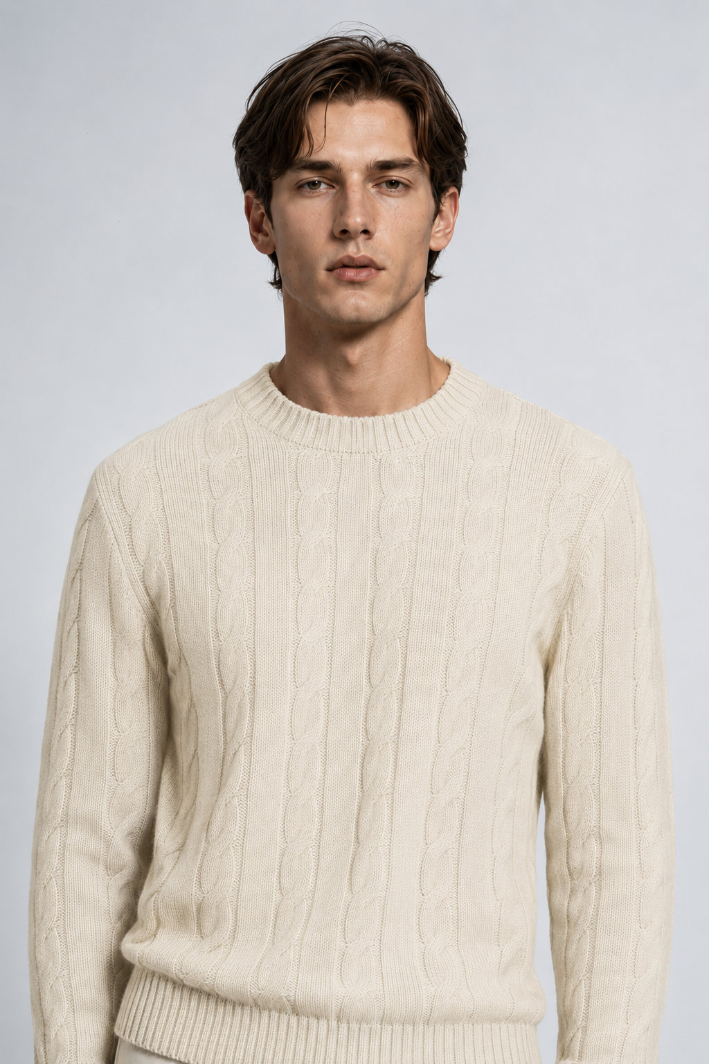 MAGLIONE GIROCOLLO A TRECCE