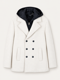 CAPPOTTO LANA STILE PEACOAT CON CAPPUCCIO INTERNO