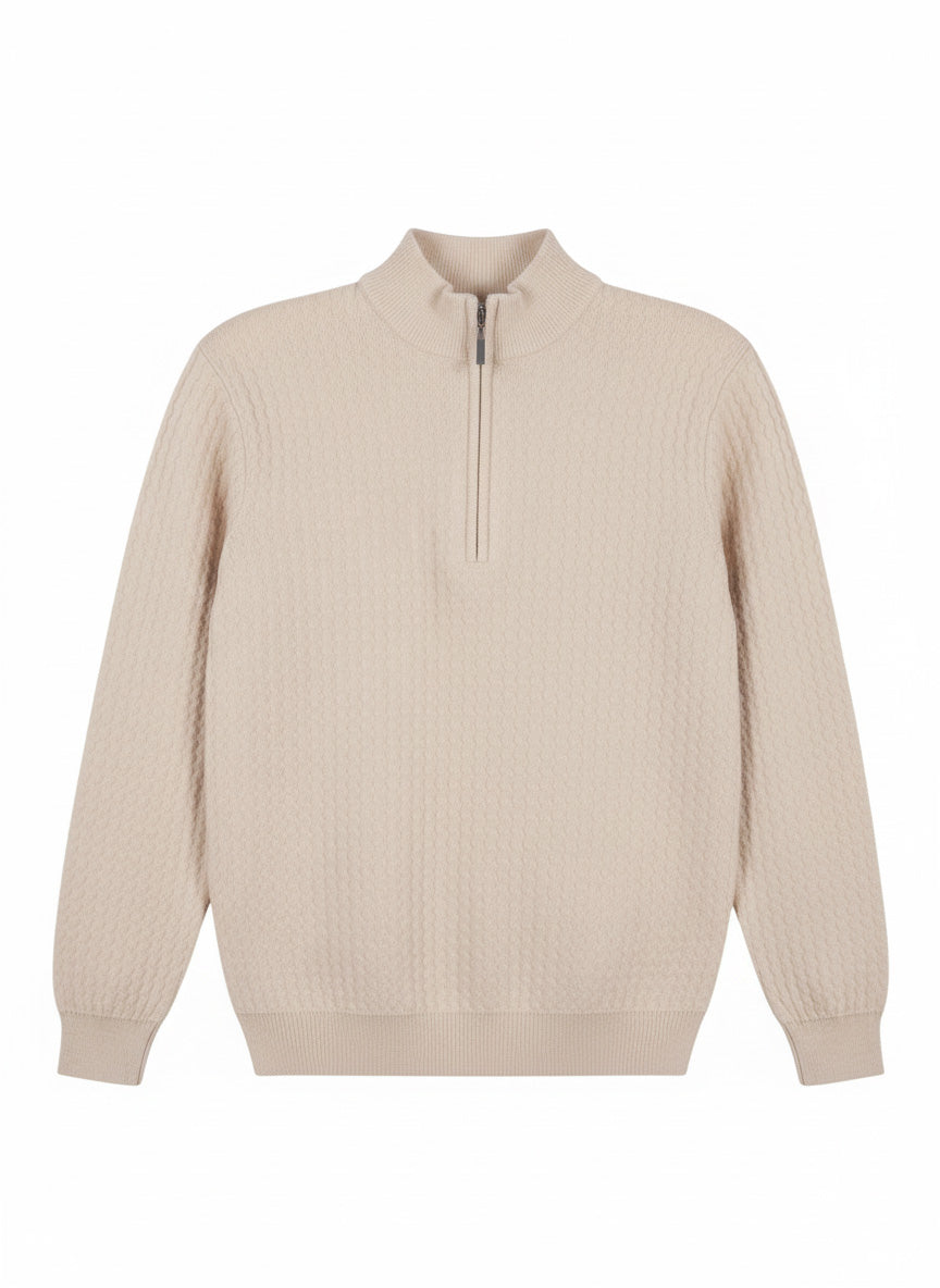 MAGLIA DI VISCOSA CON COLLO ALTO A ZIP