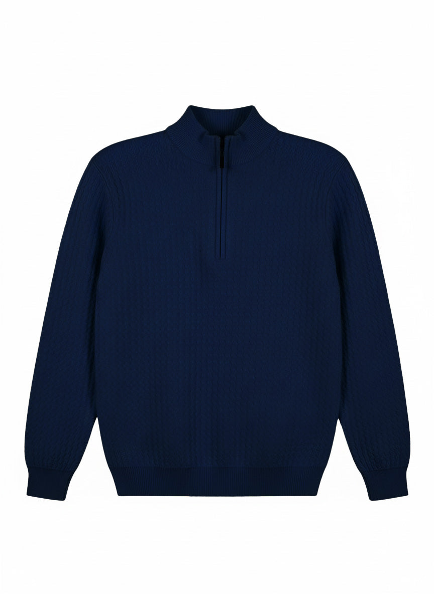 MAGLIA DI VISCOSA CON COLLO ALTO A ZIP