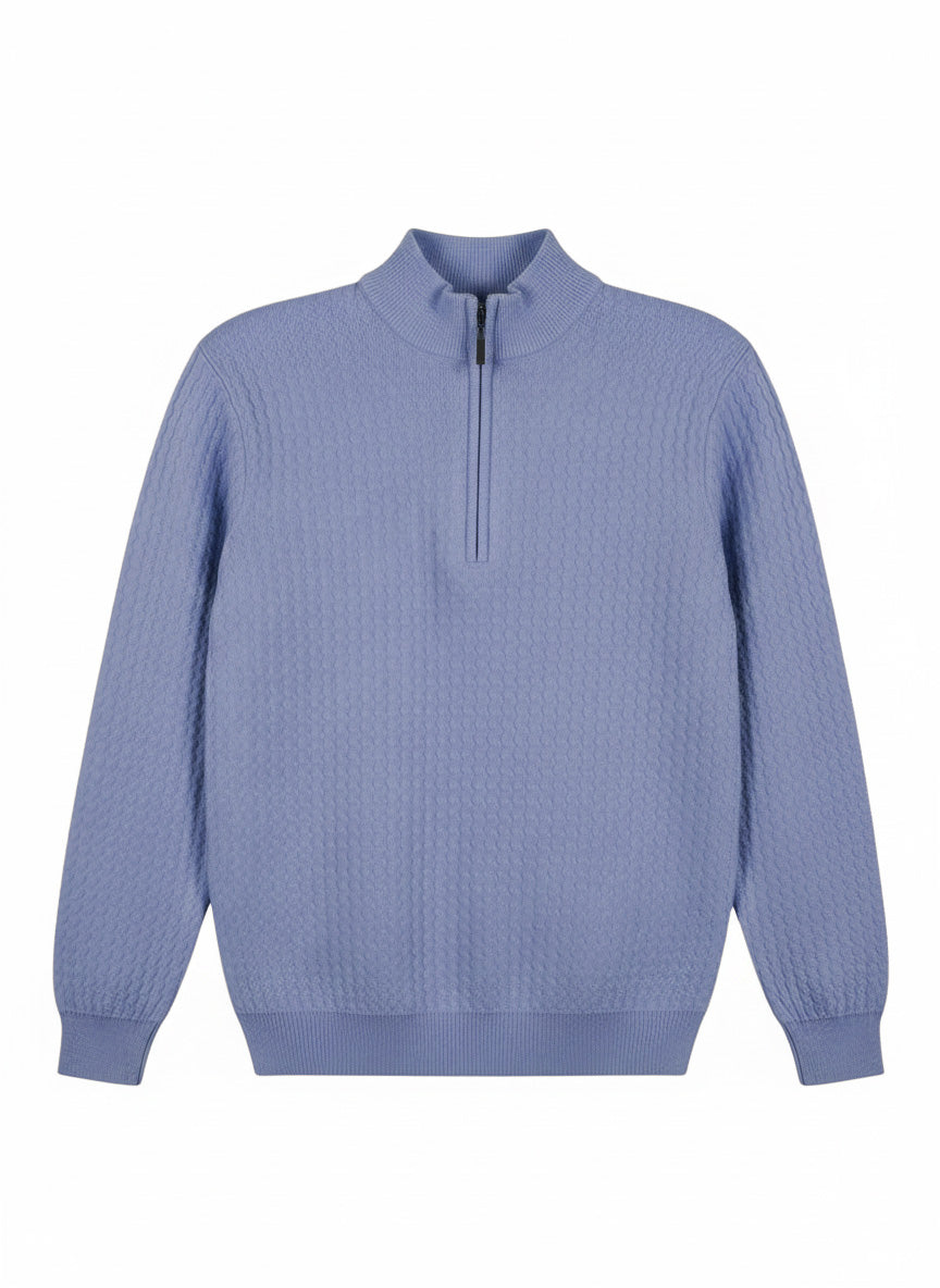 MAGLIA DI VISCOSA CON COLLO ALTO A ZIP