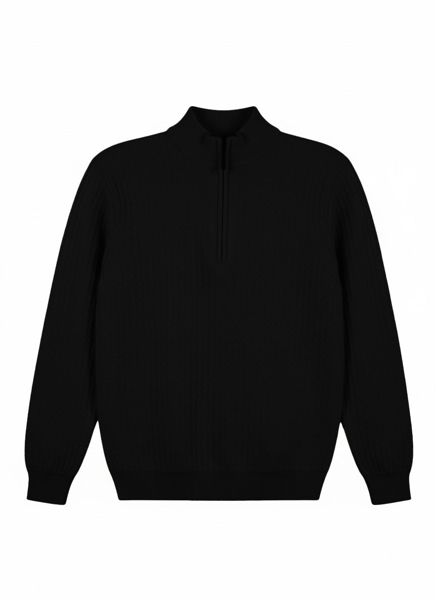 MAGLIA DI VISCOSA CON COLLO ALTO A ZIP
