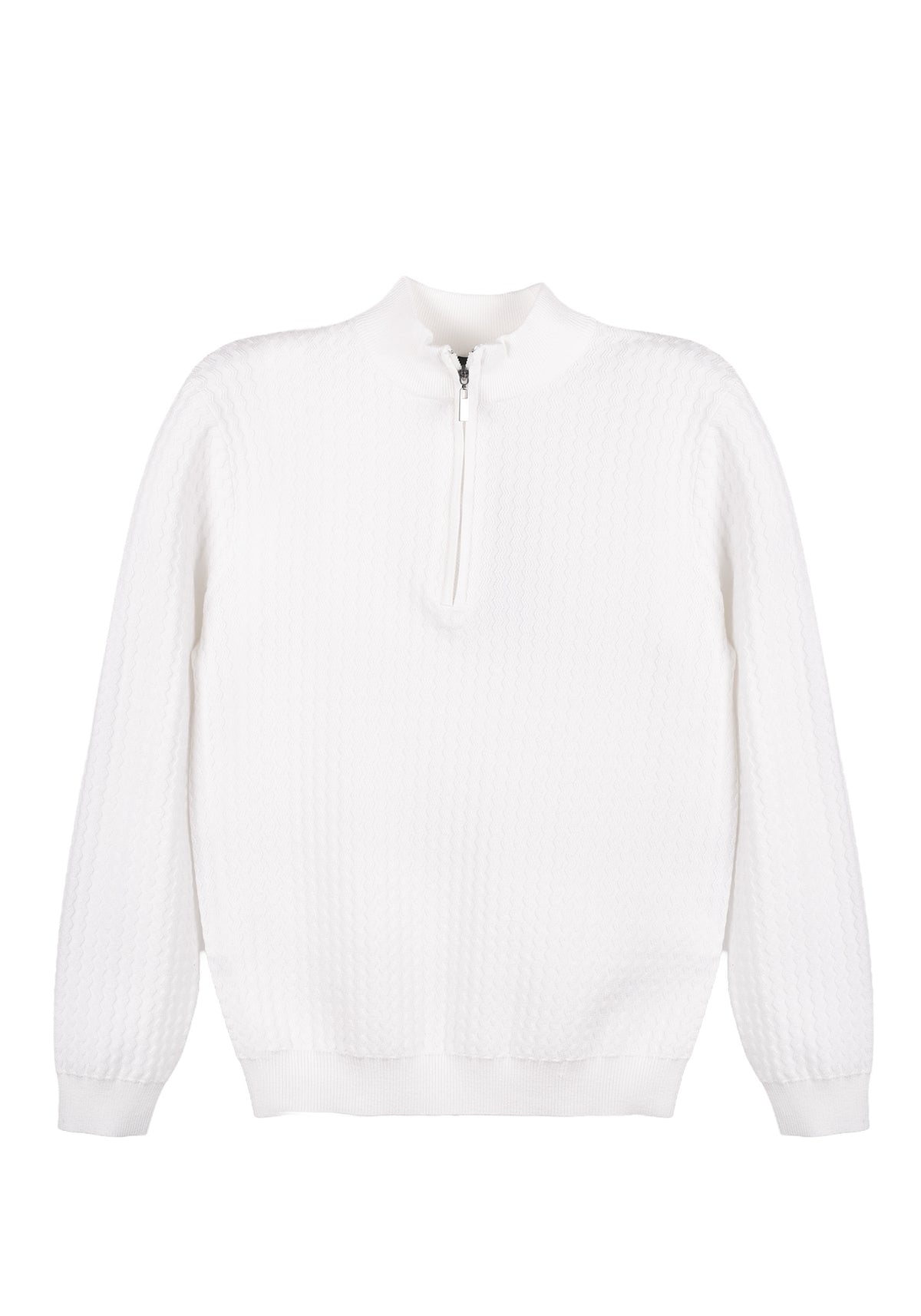 MAGLIA DI VISCOSA CON COLLO ALTO A ZIP