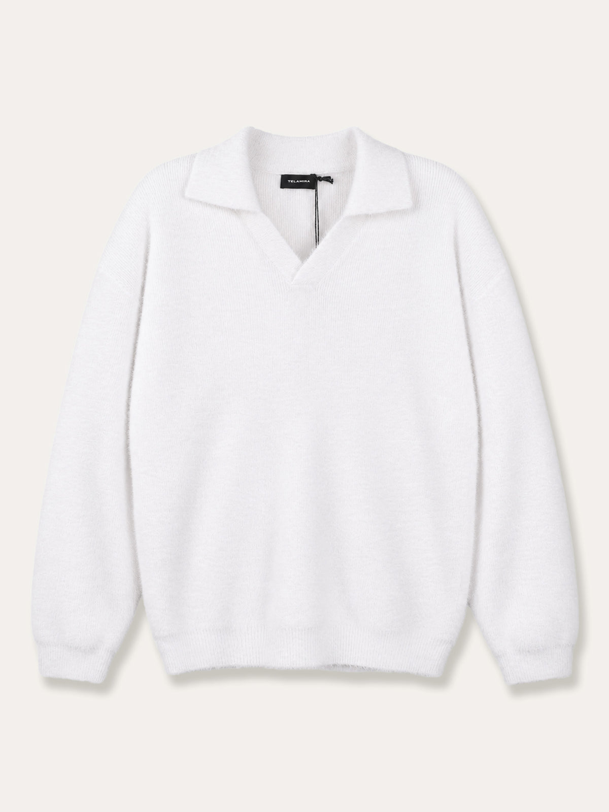 MAGLIONE DI BOUCLE' MORBIDO CON SCOLLO A V