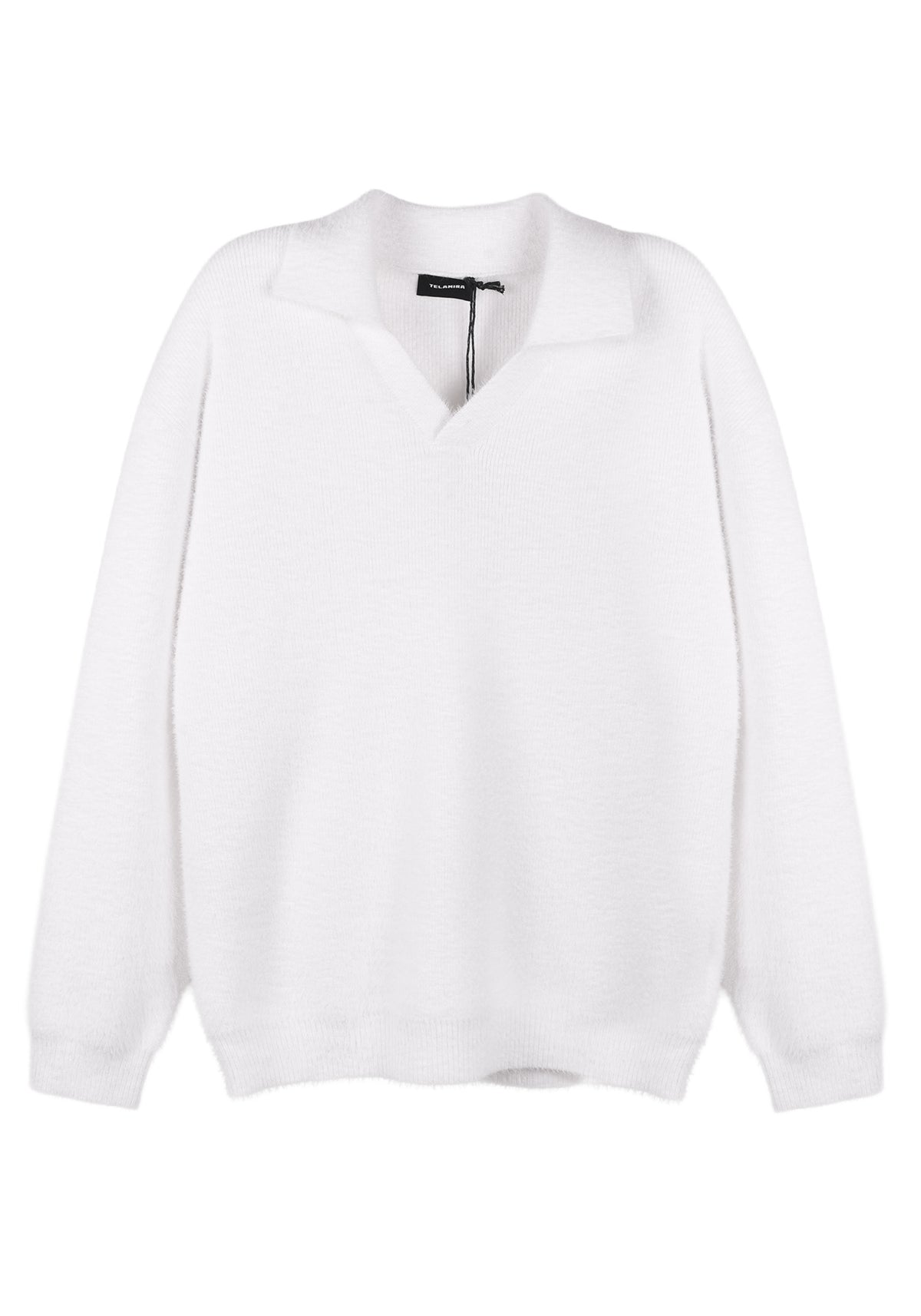 MAGLIONE DI BOUCLE' MORBIDO CON SCOLLO A V