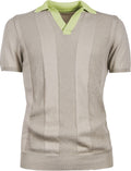 MAGLIA MISTO LINO TEXTURIZZATA, COLLOTTO CONTRASTO