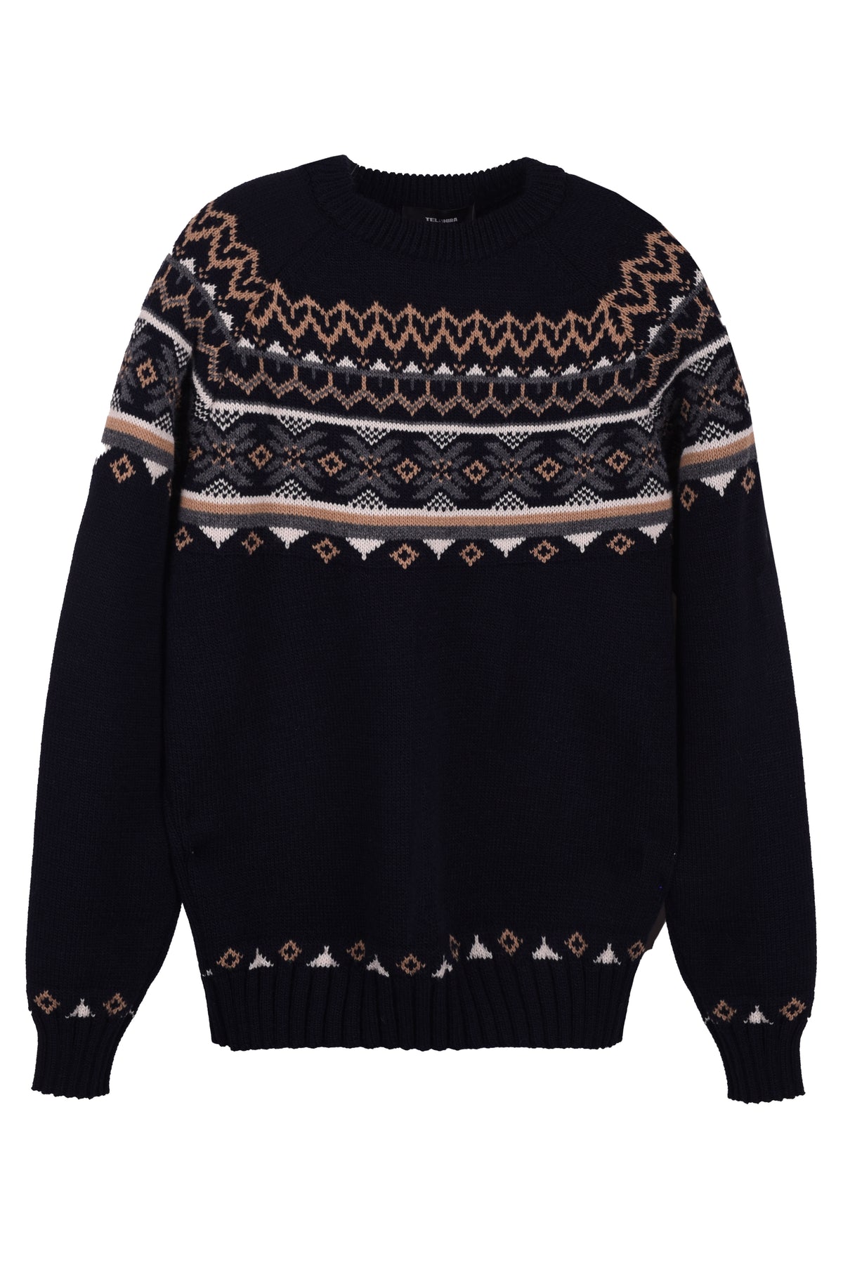 MAGLIONE DI LANA CON FANTASIA JACQUARD