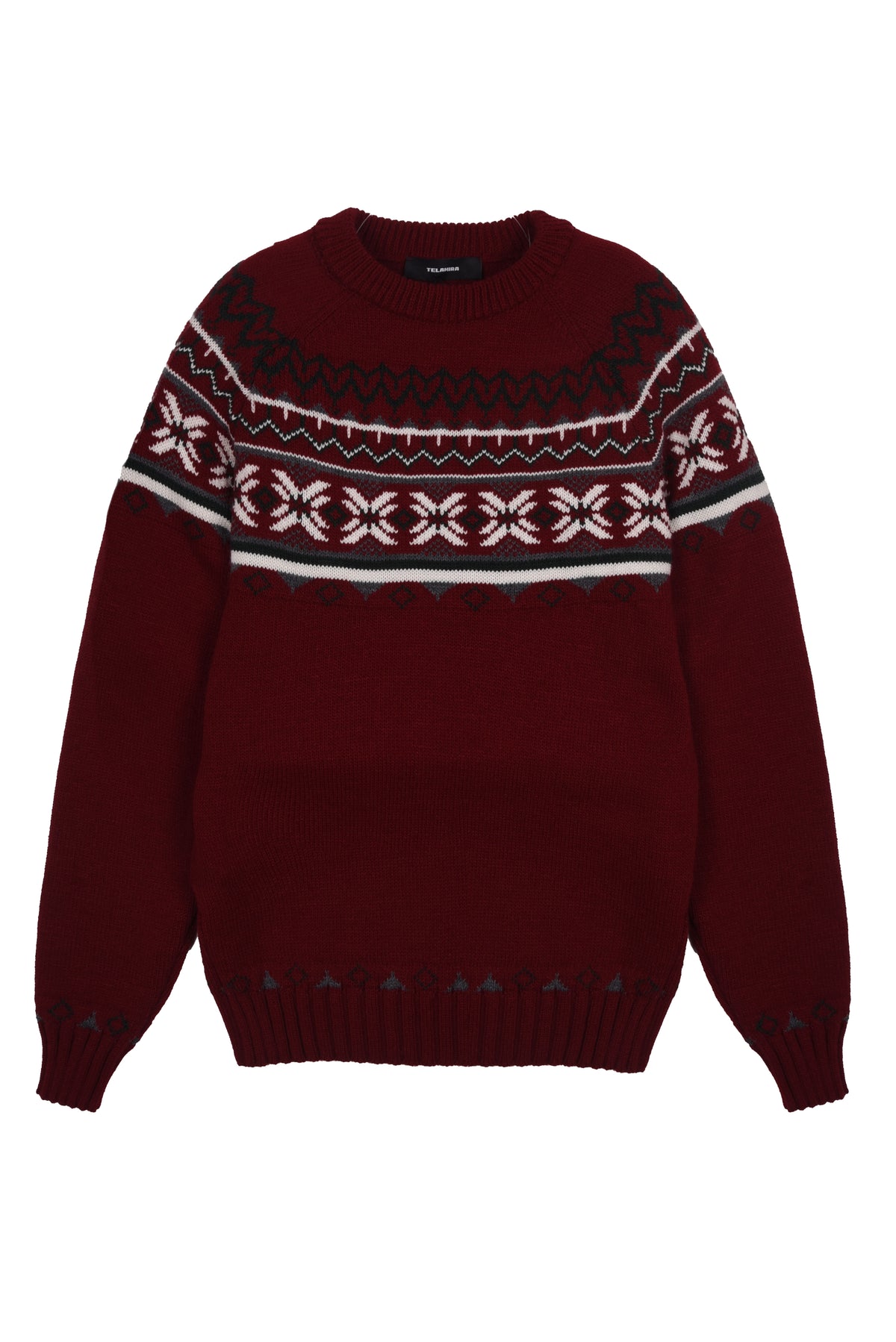 MAGLIONE DI LANA CON FANTASIA JACQUARD