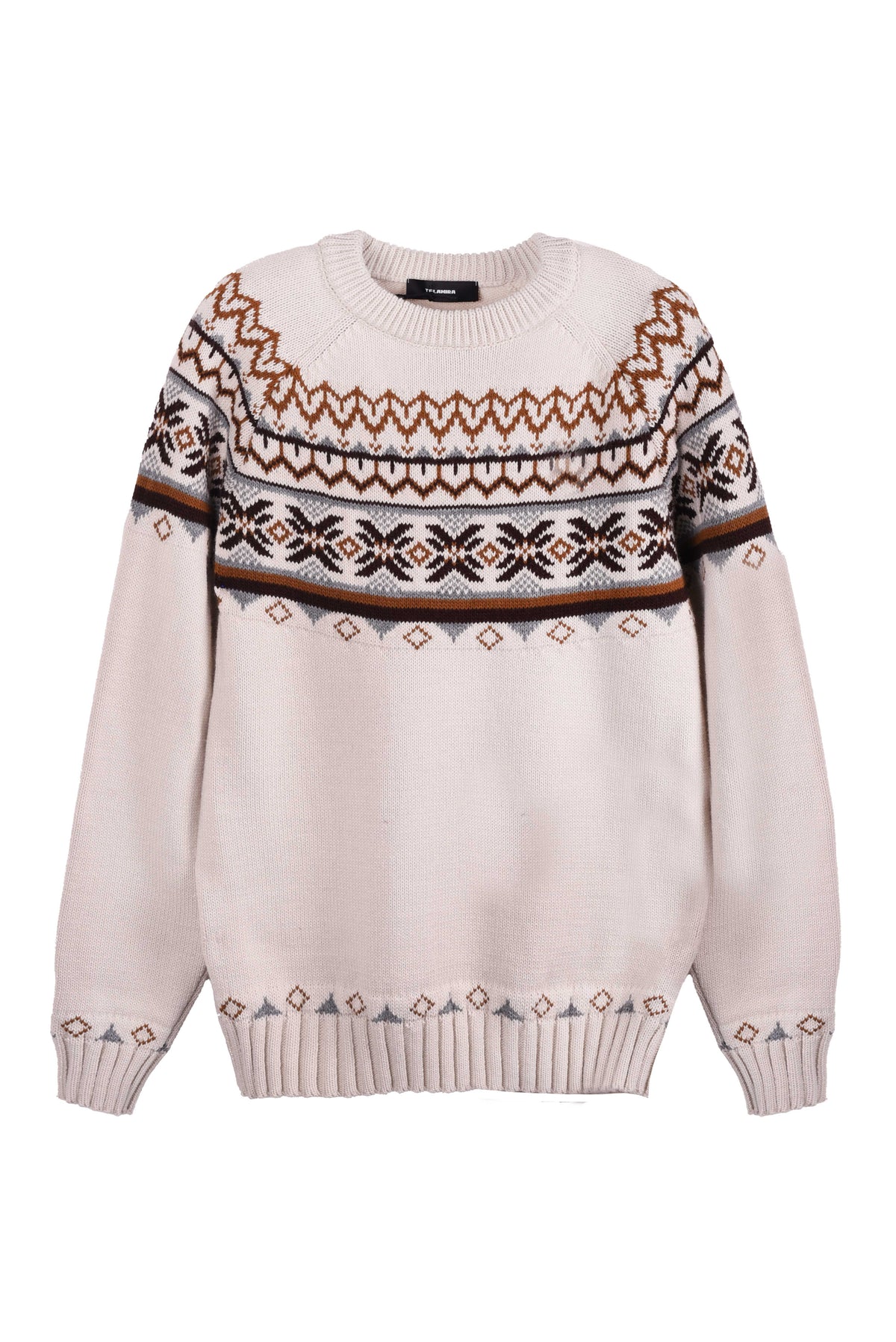 MAGLIONE DI LANA CON FANTASIA JACQUARD