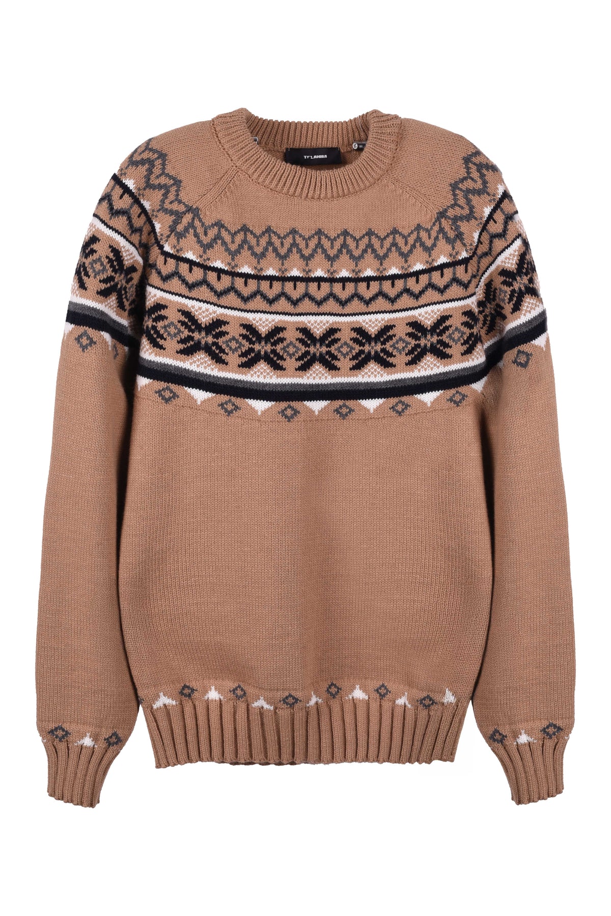 MAGLIONE DI LANA CON FANTASIA JACQUARD