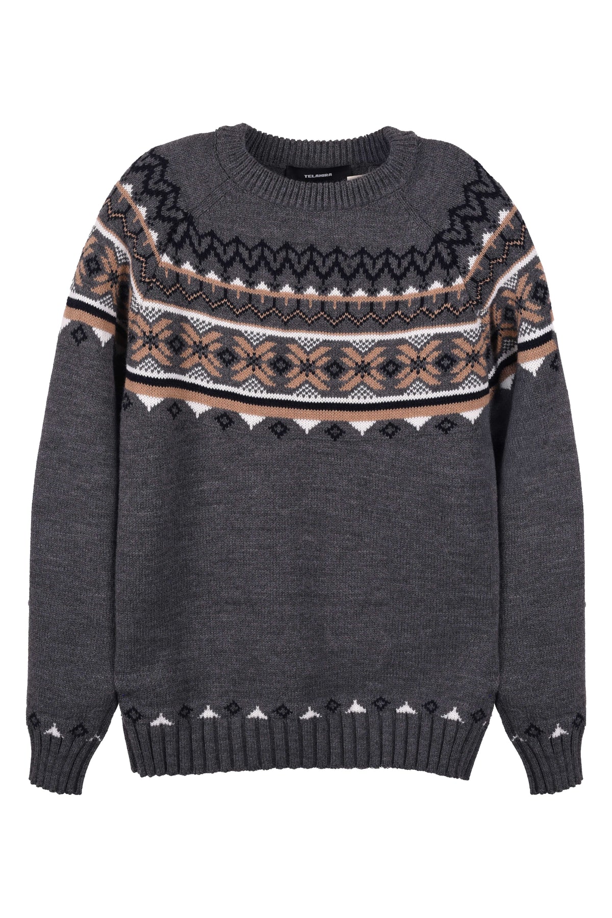 MAGLIONE DI LANA CON FANTASIA JACQUARD