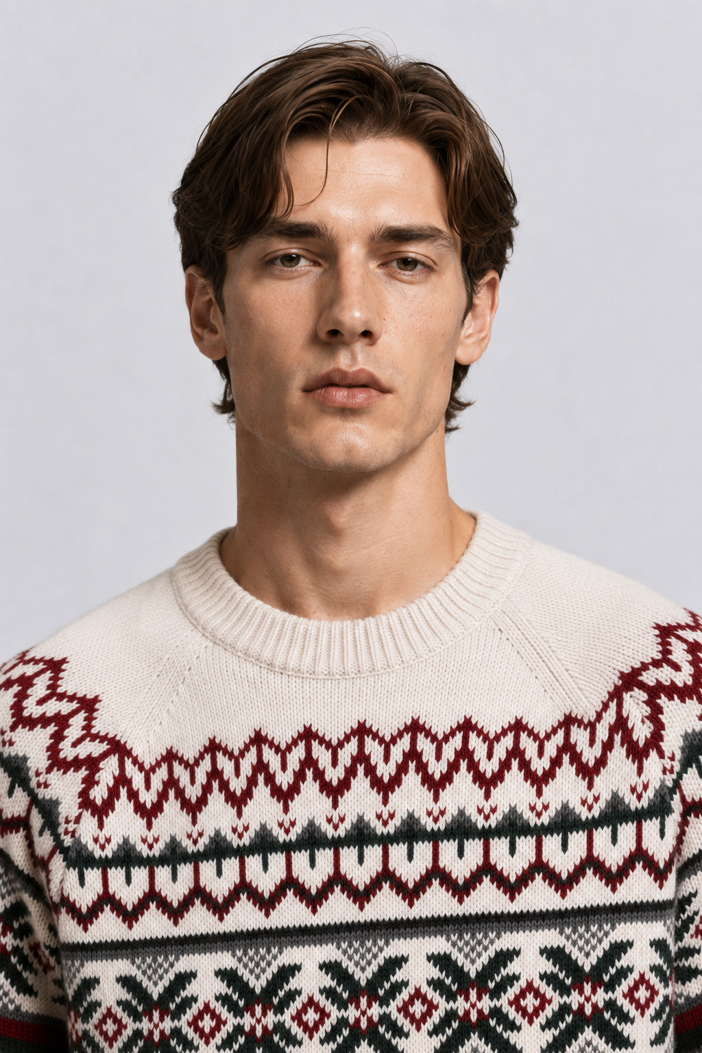MAGLIONE DI LANA CON FANTASIA JACQUARD