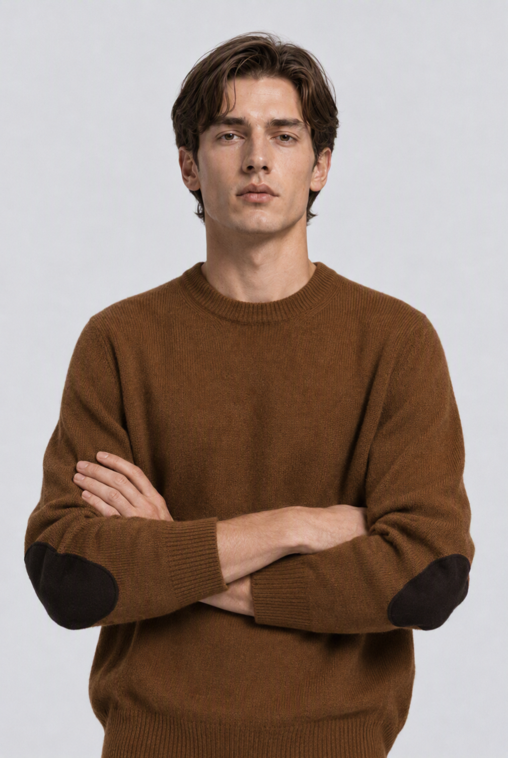 MAGLIONE IN CASHMERE CON TOPPA SUL GOMITO
