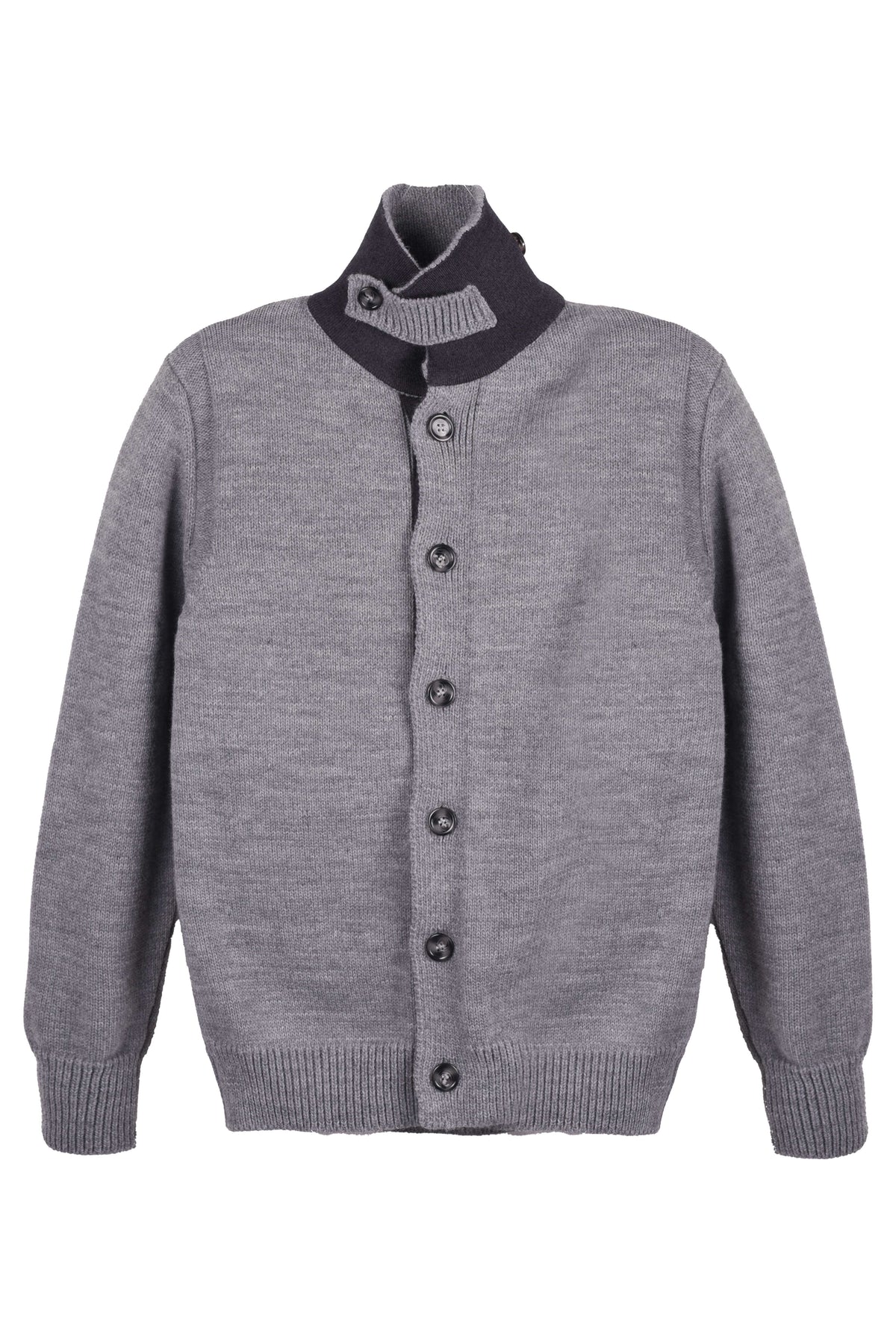 GIACCA-CARDIGAN CON COLLO ALTO DI LANA