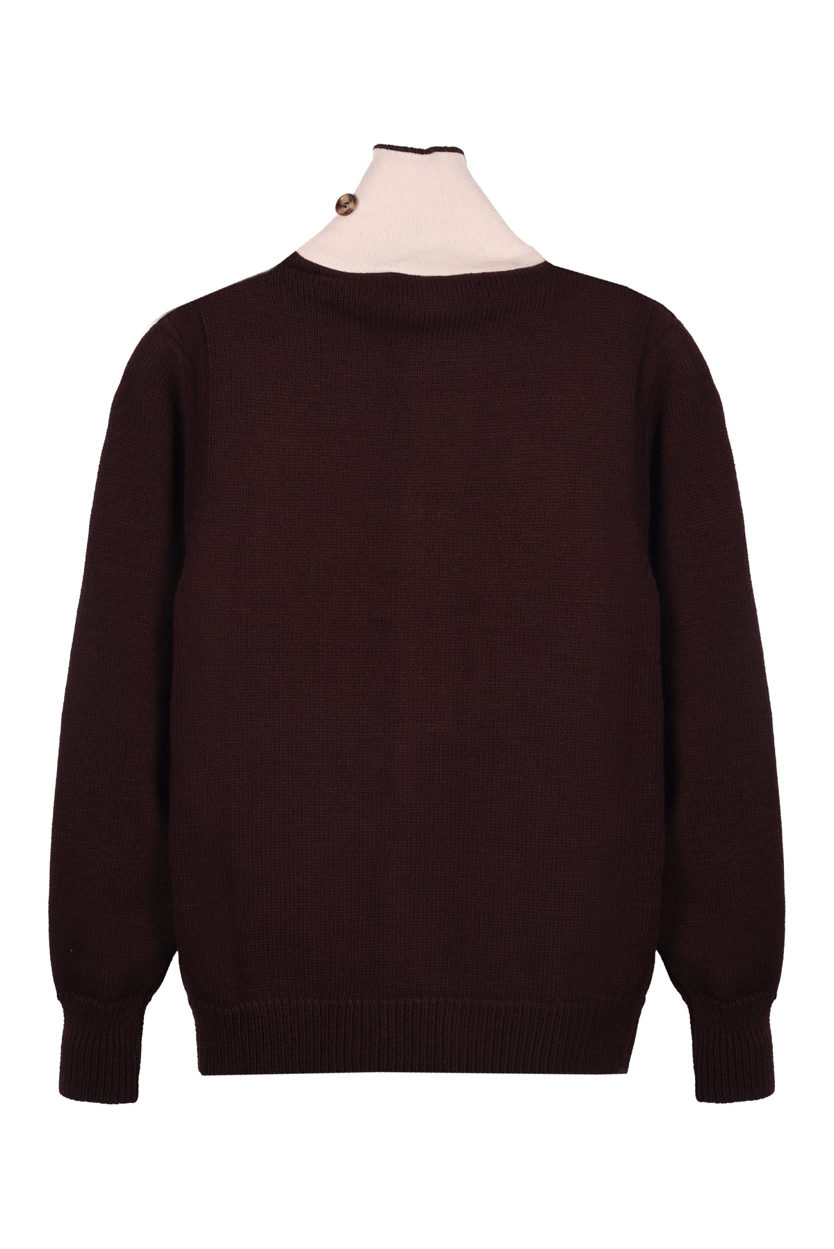 GIACCA-CARDIGAN CON COLLO ALTO DI LANA
