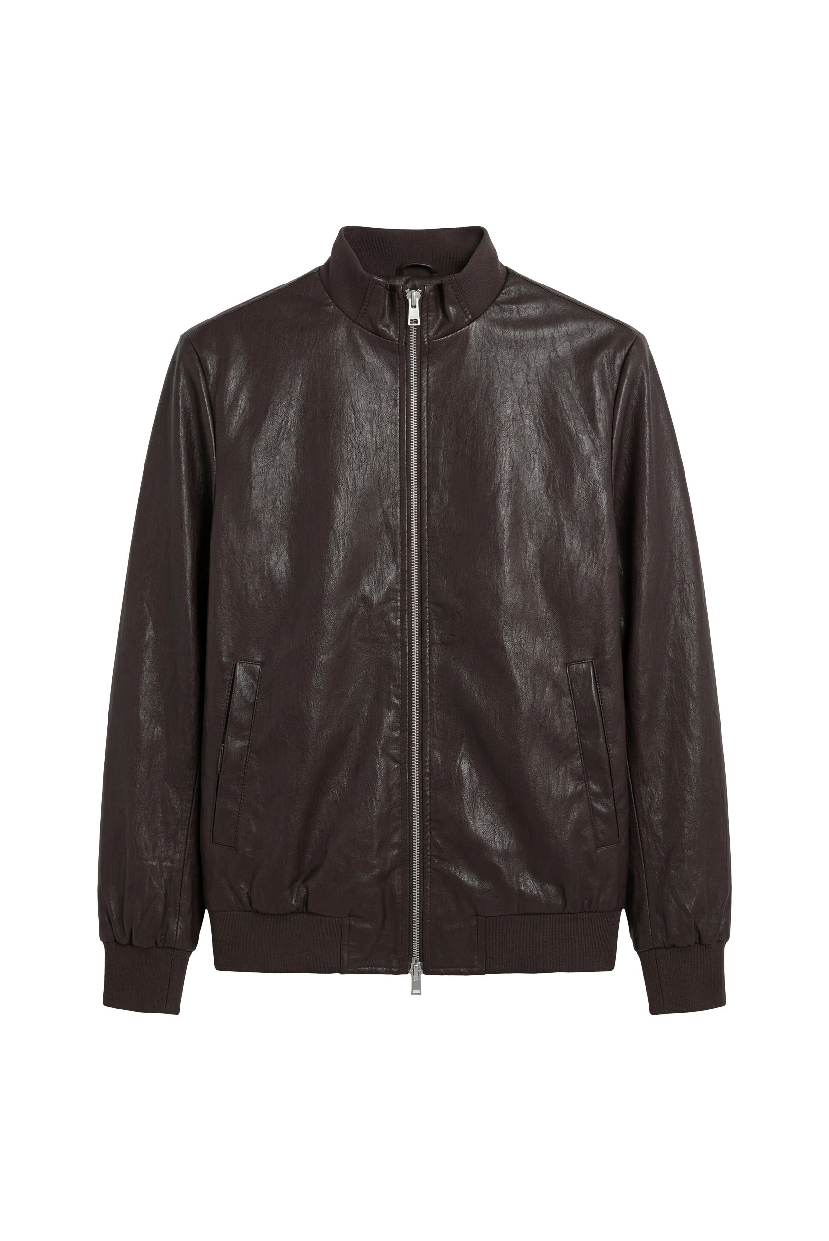 BOMBER IN SIMILPELLE CON COLLO A PISTAGNA