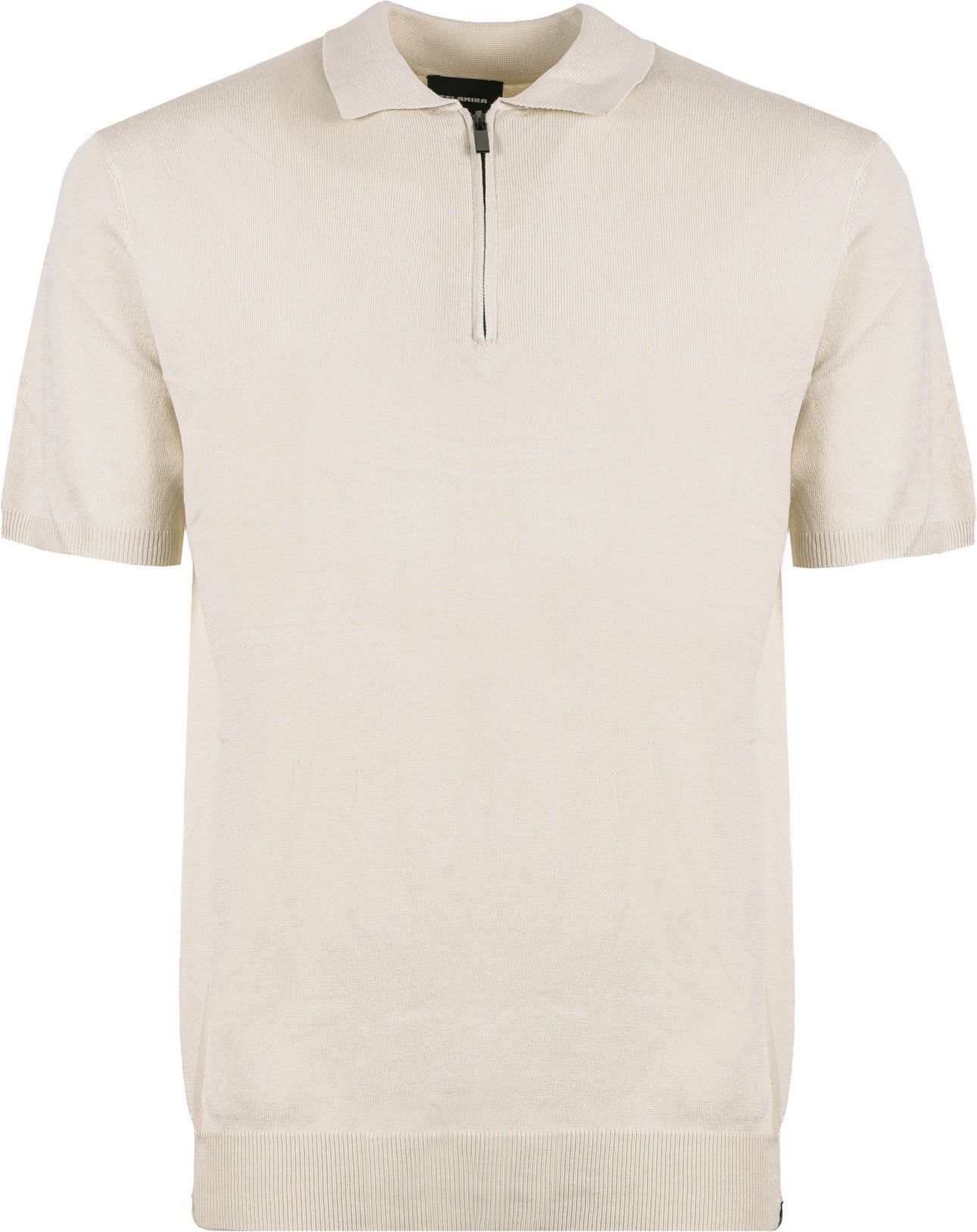 POLO IN MAGLIA DI VISCOSA CON MEZZA ZIP